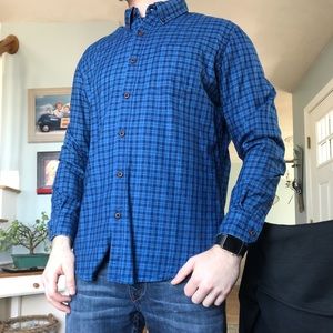 Blue Plaid American Eagle Button Down